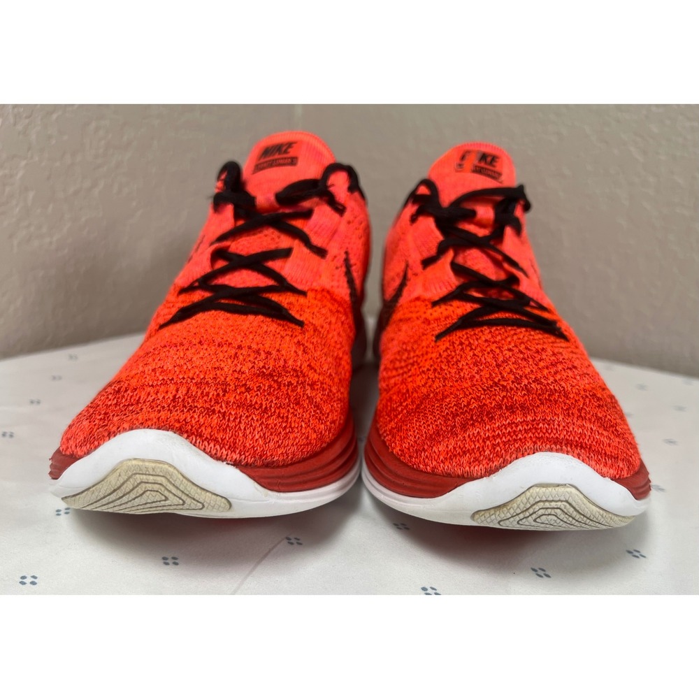 Nike Flyknit Lunar 3 Mens Bright Crimson Black Running Shoes 698181-602 Size 12 - Picture 4 of 9